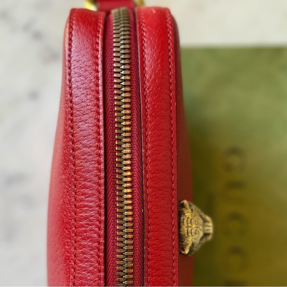 Gucci Web Animalier Crossbody Bag. Red - Picture 13 of 14